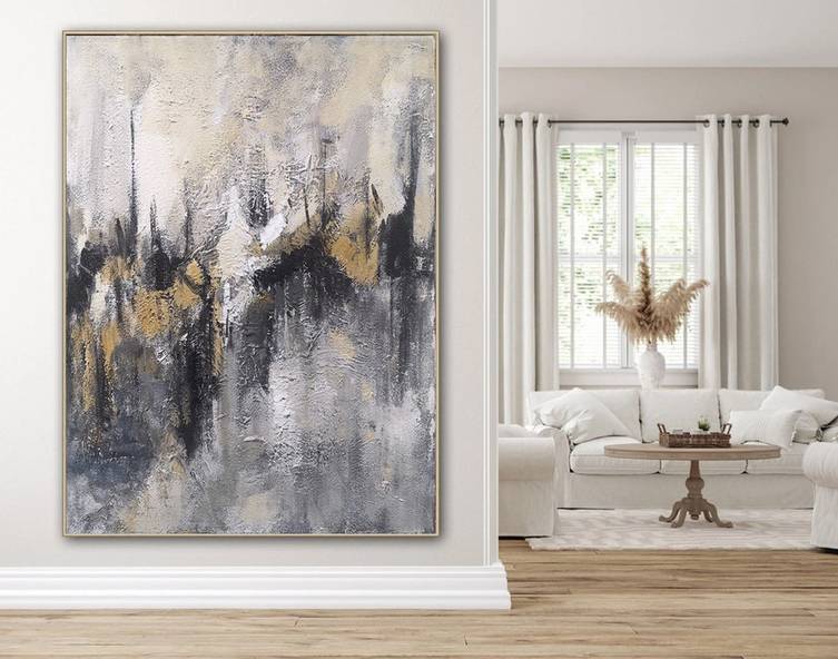 Contemporary Original Leaf Abstract Canvas Wall Art SN4EC